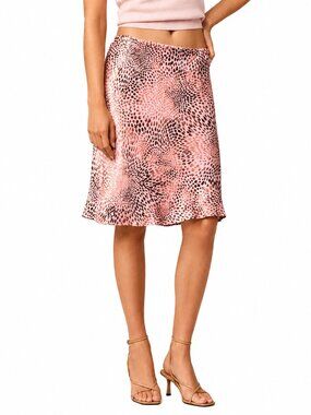 Anthropologie Pink Animal Print Slip Skirt – Size Small